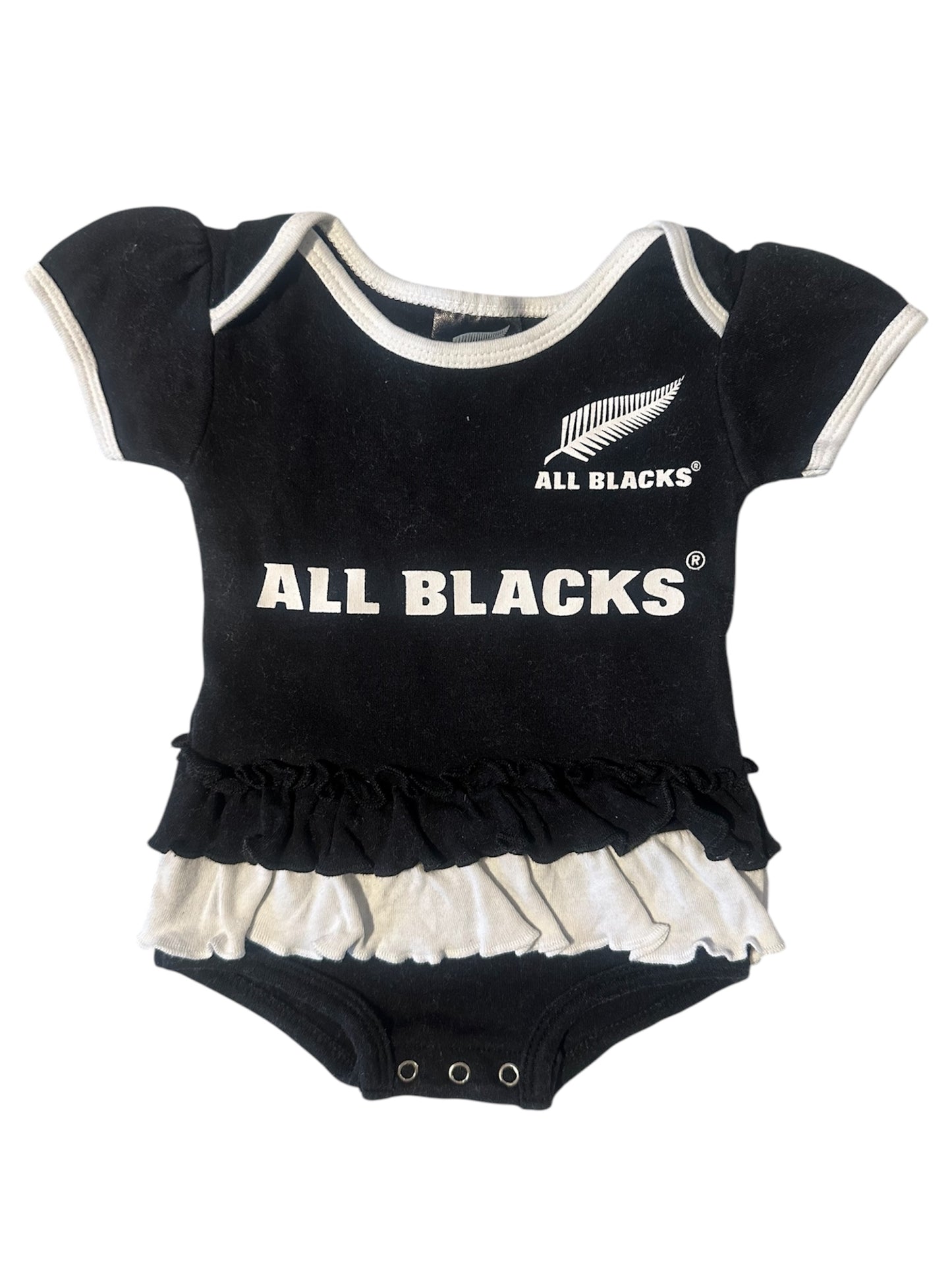 All Blacks - Frill Onesie - 0-3months