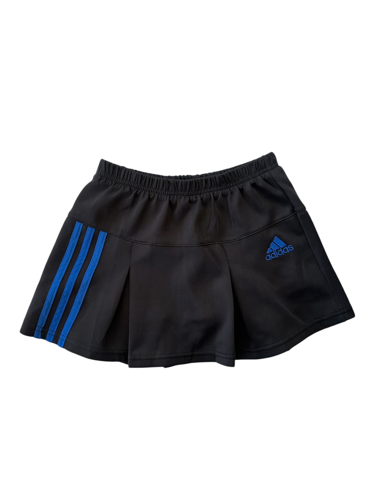 Adidas - Black, Blue Stripe Skort - 7-8