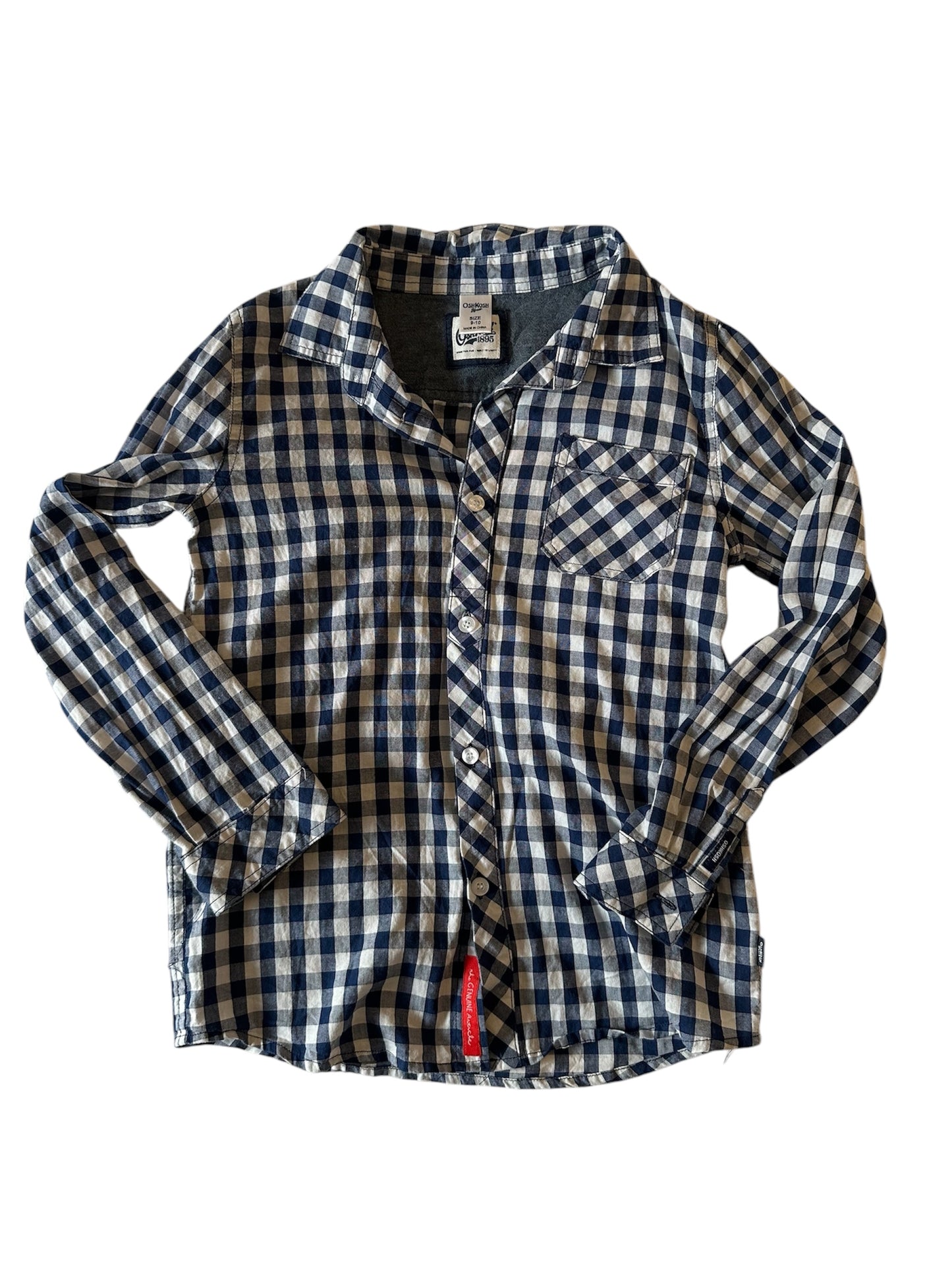 Osh Kosh B’Gosh Navy Check Shirt - Size 9-10