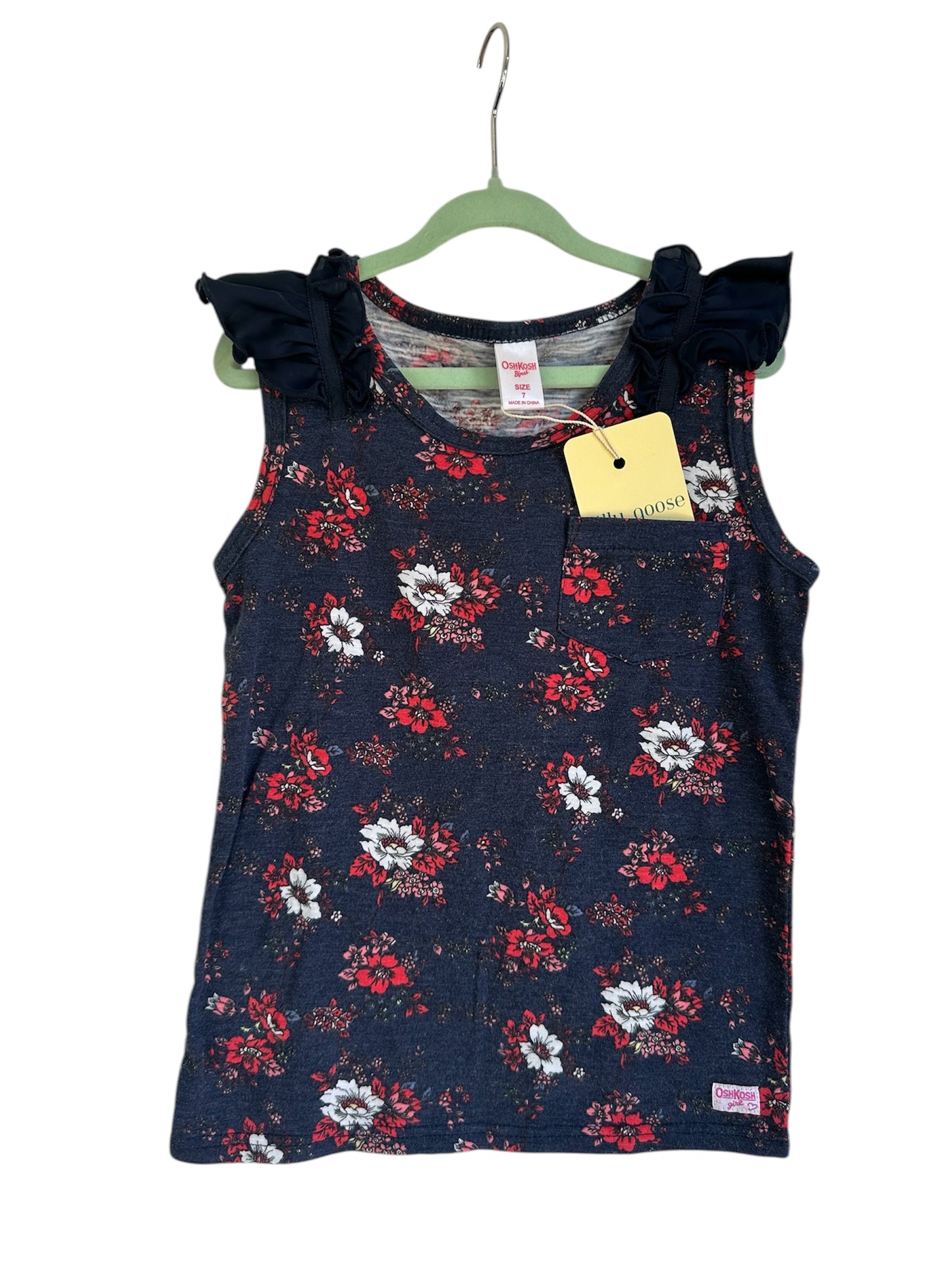 OshKosh B’gosh - Navy Floral Top - Size 7