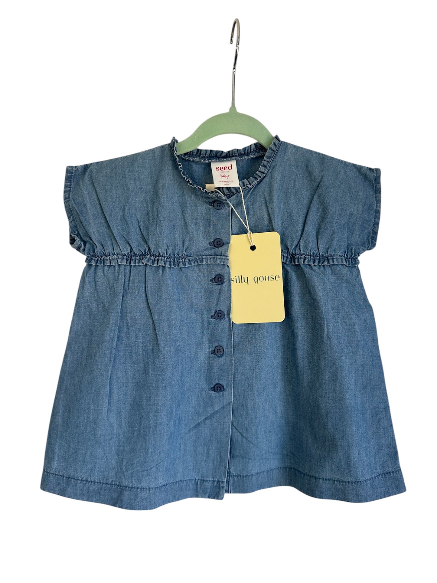 Seed - Blue Denim Top Dress - 0-3 months