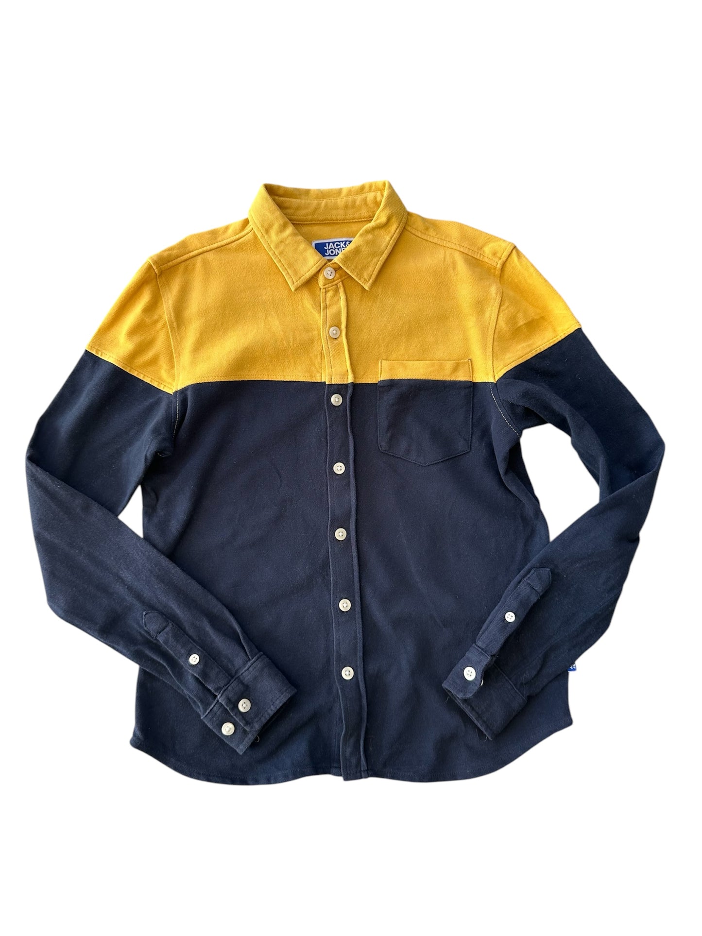 Jack & Jones - Navy & Yellow Shirt - Size 10