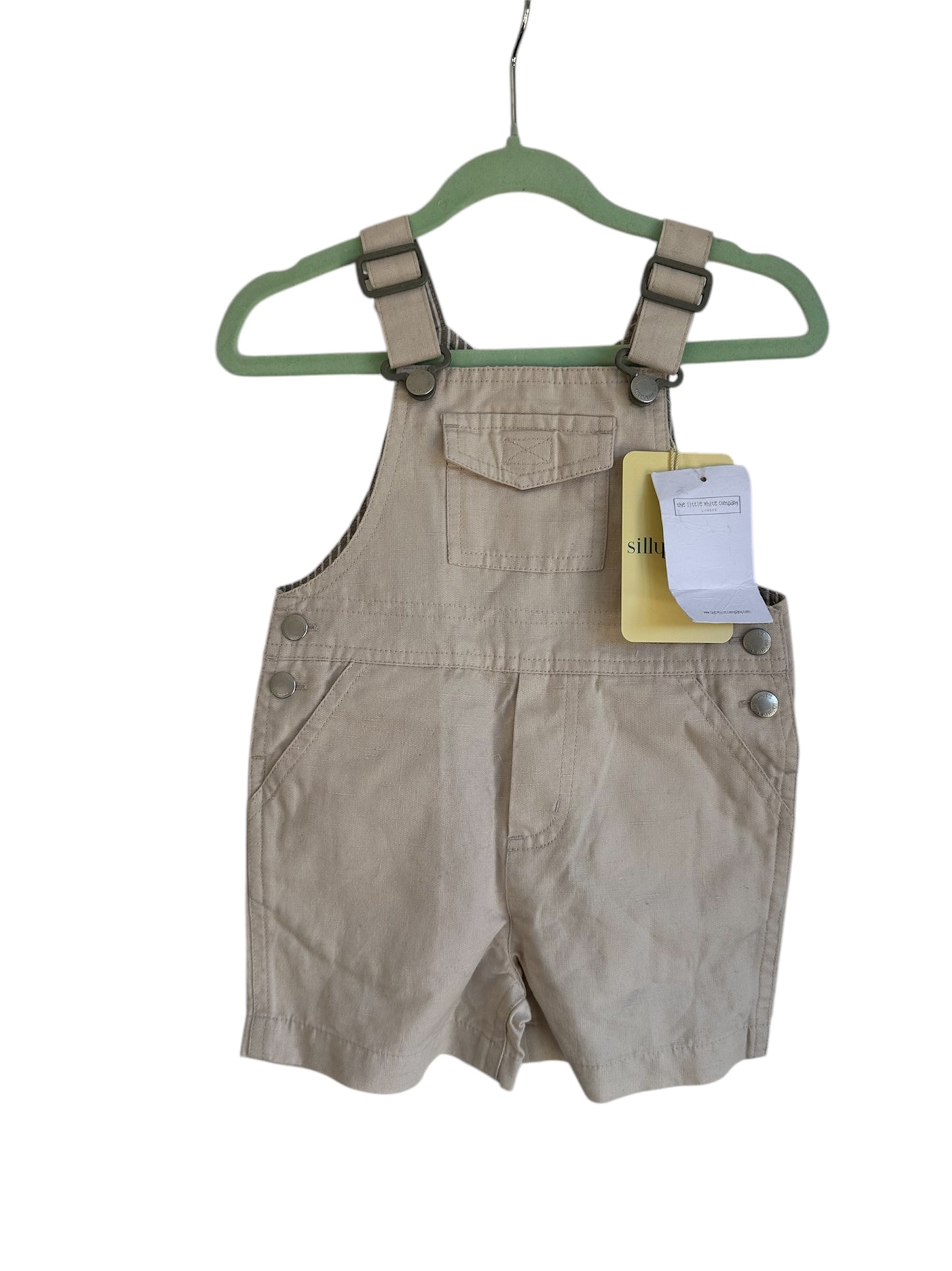 The Little White Company - Beige Short Overalls - 3-6 months