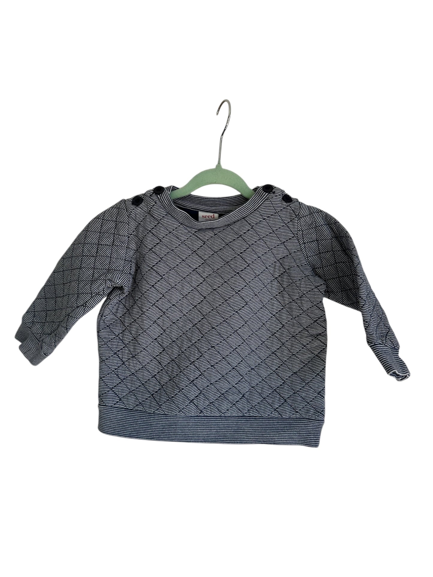 Seed - Navy & White Jumper - 6-12 months