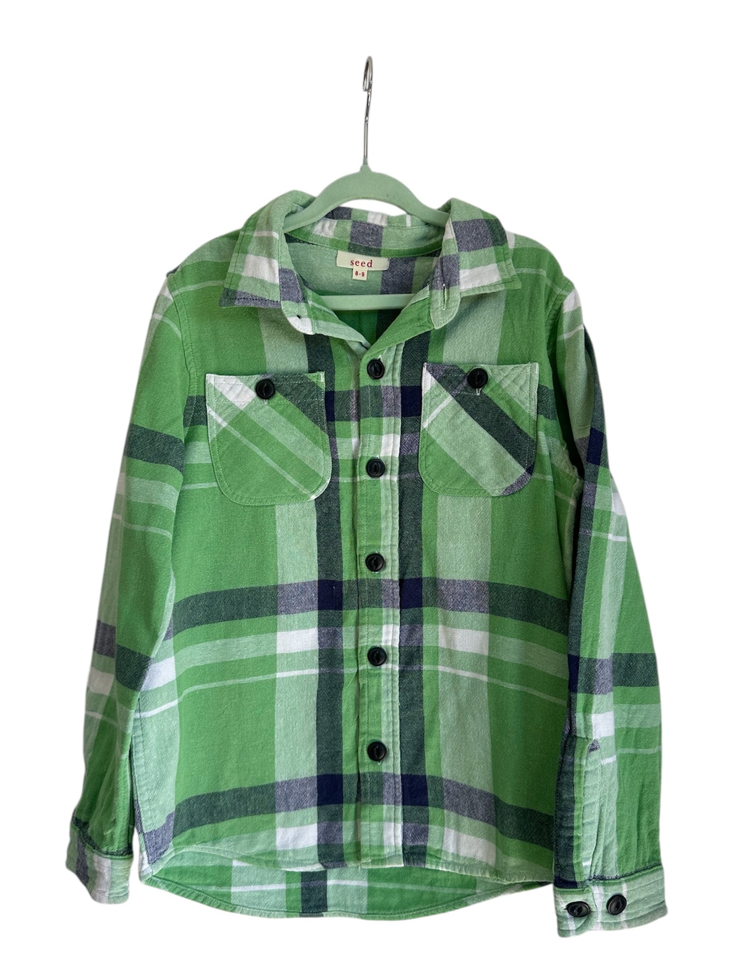 Seed - Flannel Green & Navy Shirt - Size 8-9