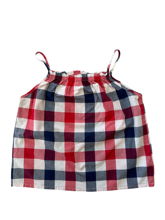 OshKosh B’Gosh - Navy & Red Check Singlet - Size 8