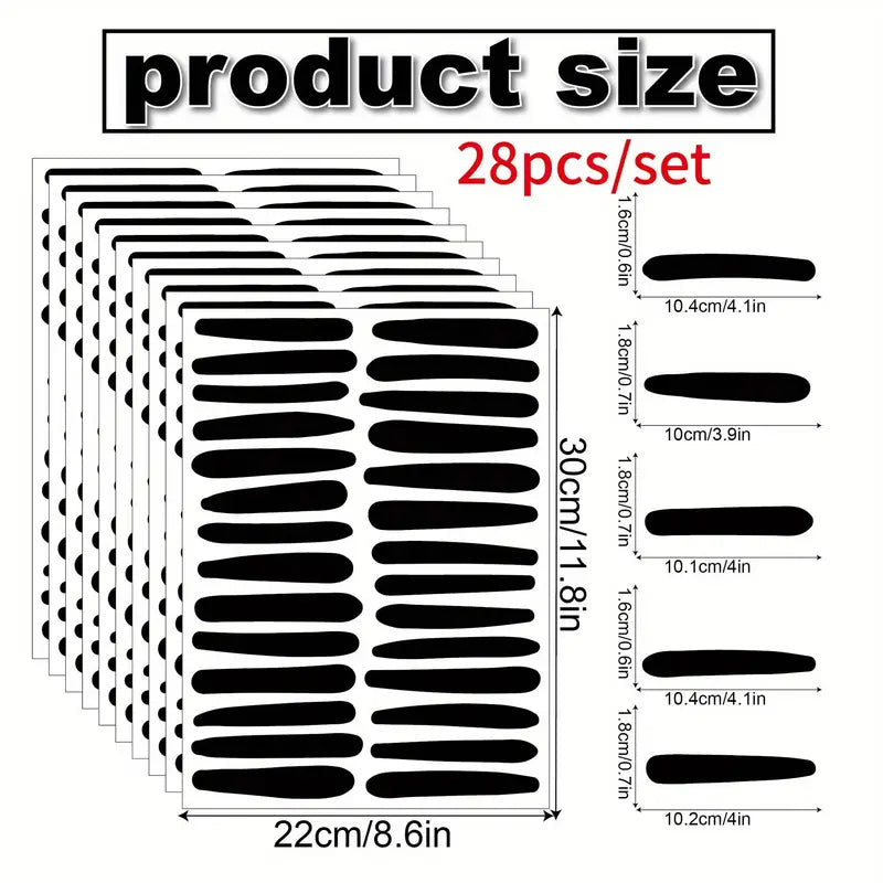 Black Paint Lines Decal - 5 Sheets - Wall Stickers