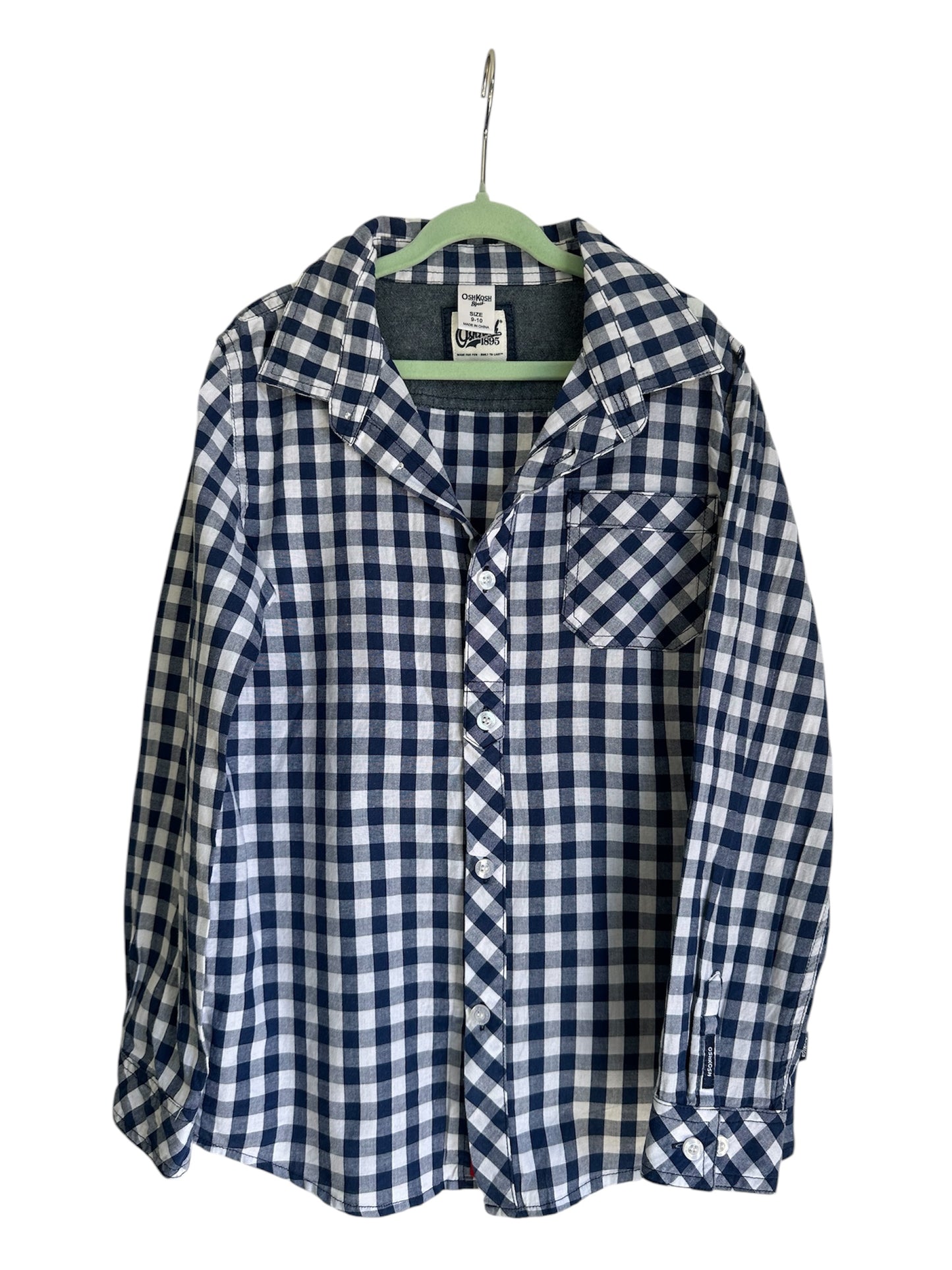 Osh Kosh B’Gosh Navy Check Shirt - Size 9-10