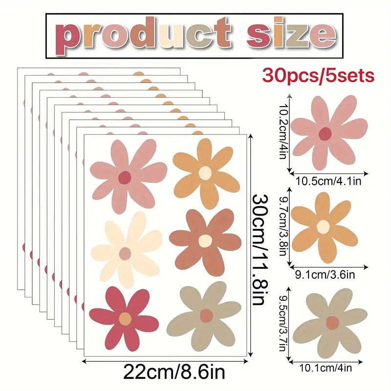 Flower Decal - 5 Sheets - Wall Stickers