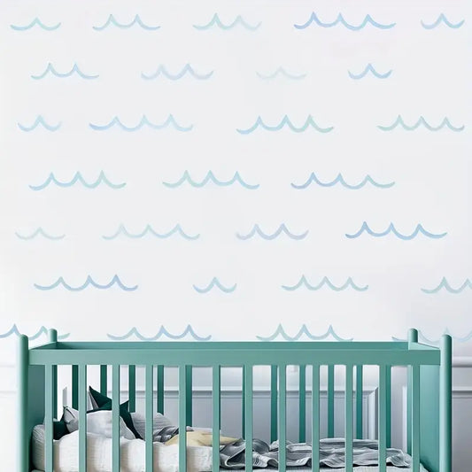 Blue Wave Decal - 4 Sheet Set - Wall Sticker