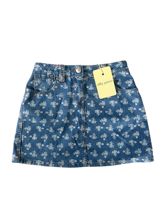 Mini Boden - Denim Floral Skirt - Size 9