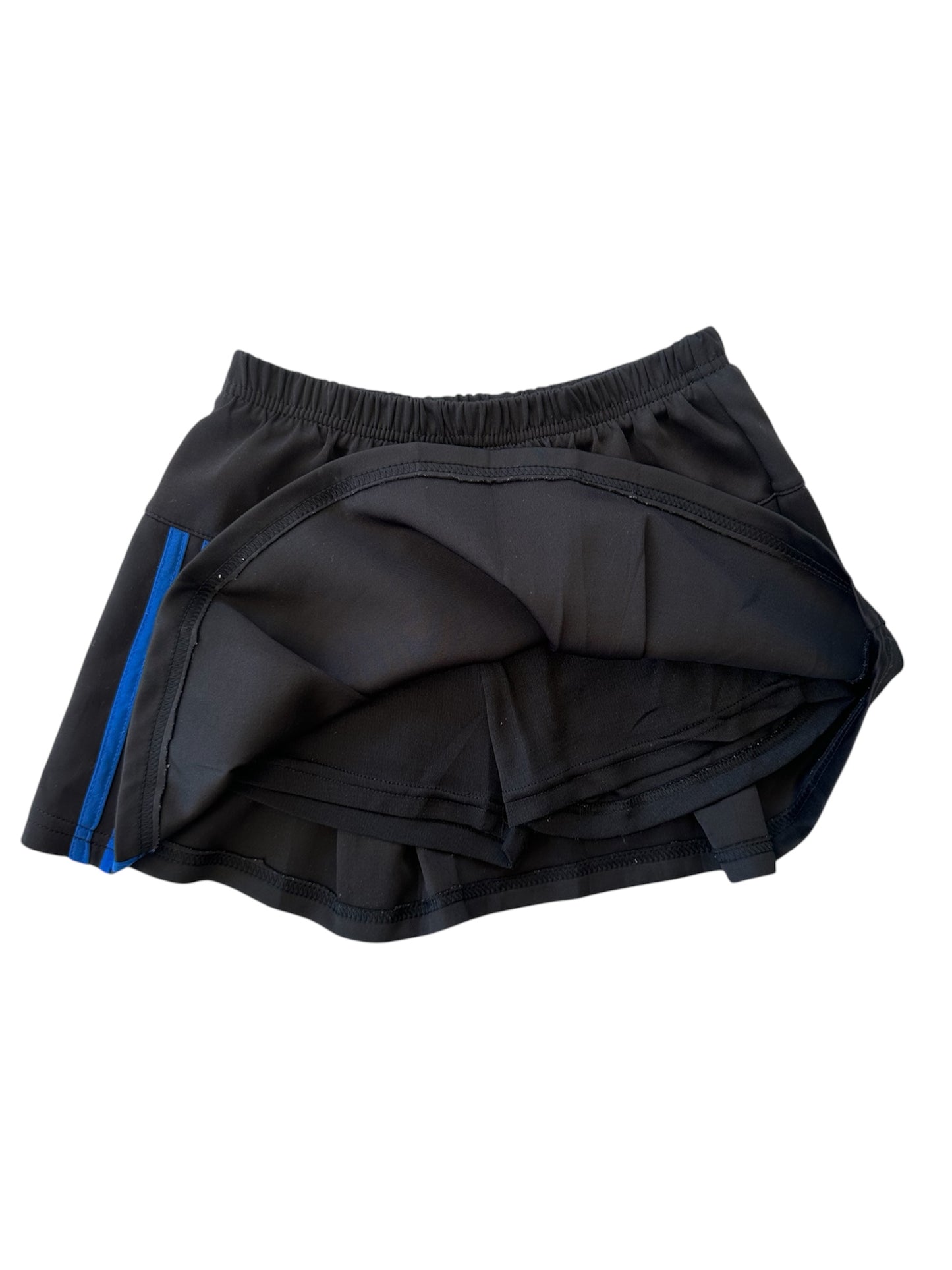 Adidas - Black, Blue Stripe Skort - 7-8