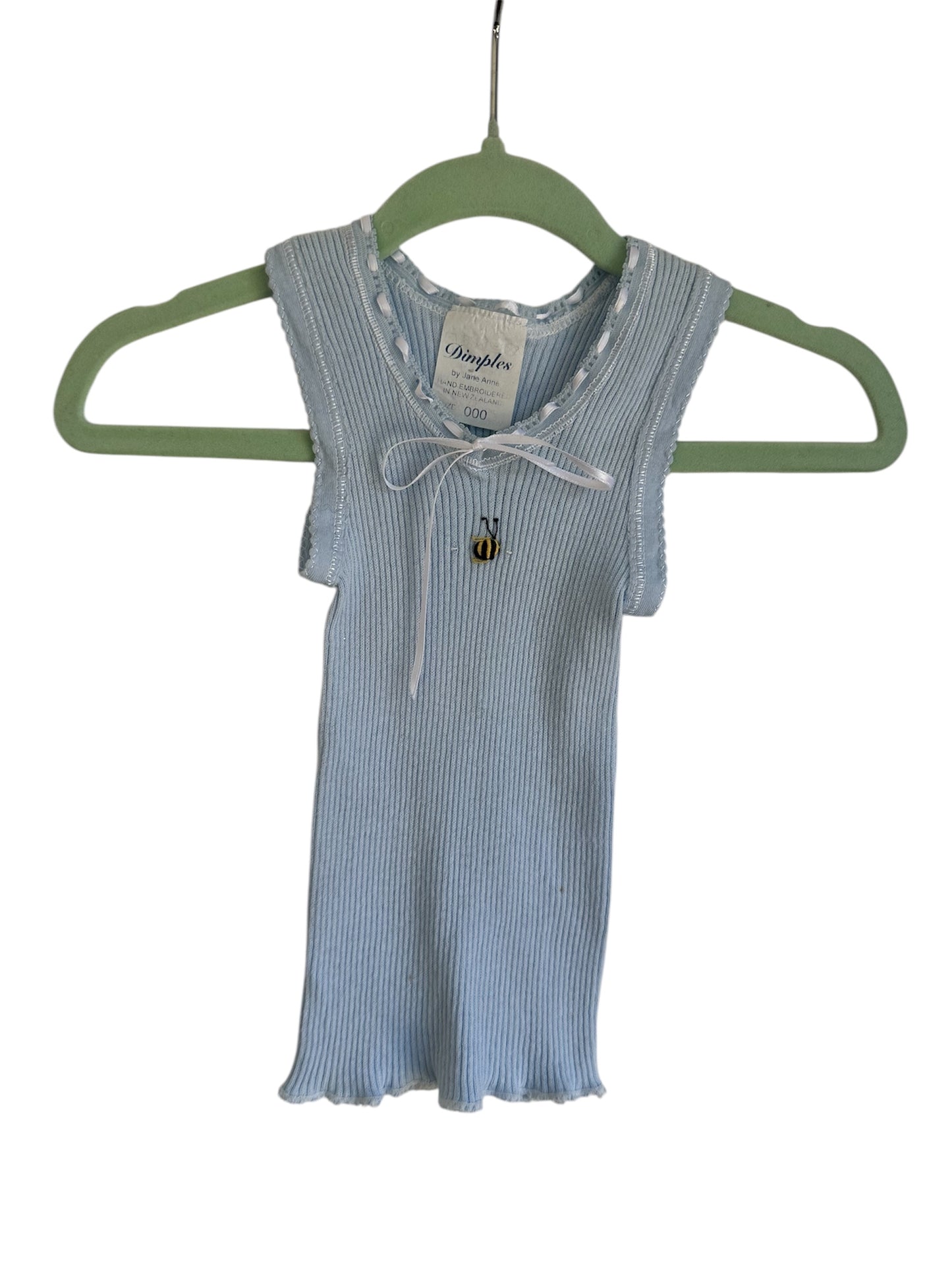 Dimples - Blue Singlet - 0-3 months