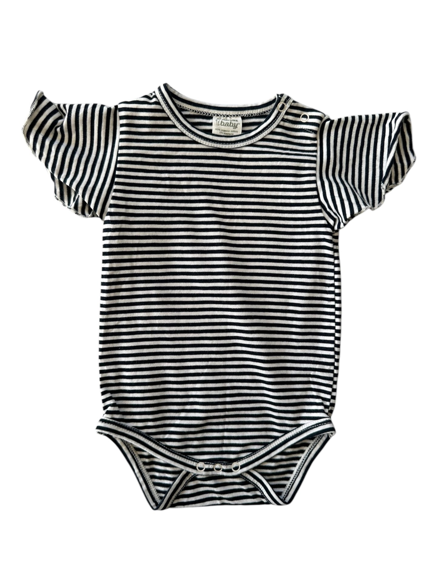 Nature Baby - Navy Stripe Onesie - 3-6 months