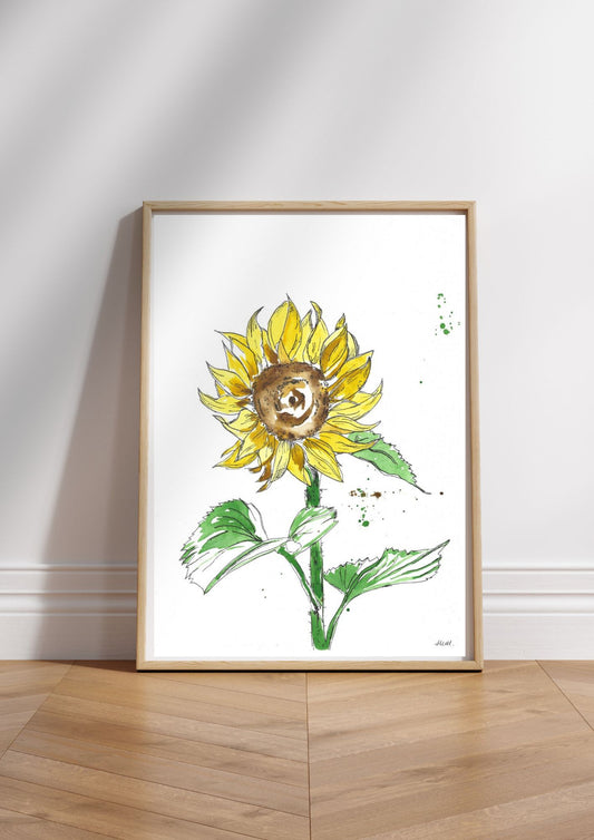 Sunflower - Watercolour Painting Print