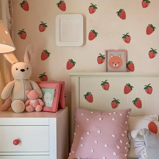 Strawberry Decal - 3 Sheet Set - Wall Stickers